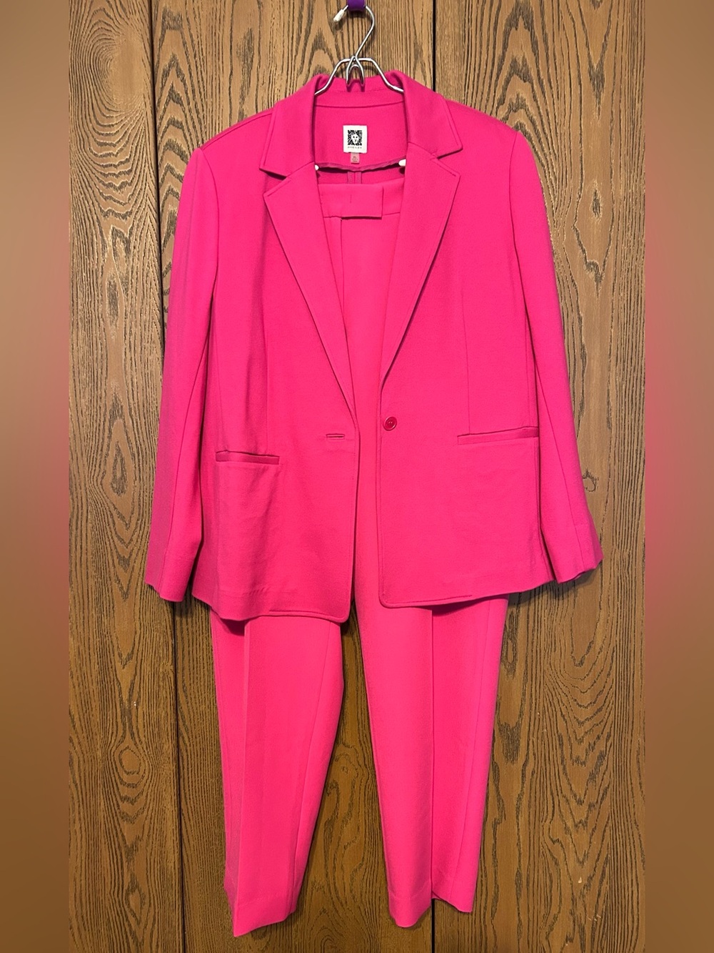 Anne Klein-Pink Pantsuit Blazer & Trousers